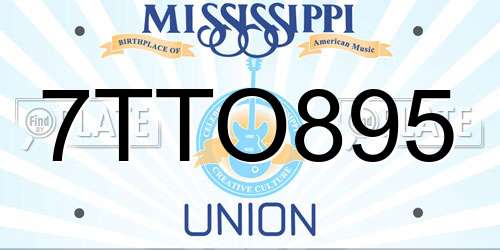 7TTO895 Mississippi License Plate