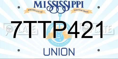 7TTP421 Mississippi License Plate