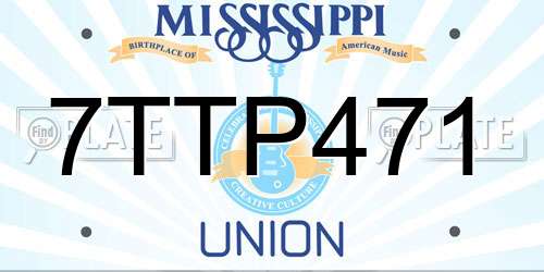 7TTP471 Mississippi License Plate