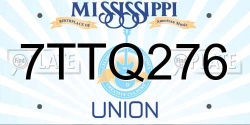 7TTQ276 Mississippi License Plate