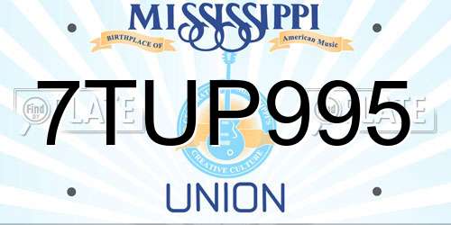 7TUP995 Mississippi License Plate