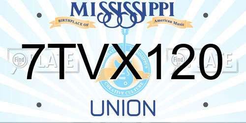 7TVX120 Mississippi License Plate