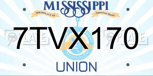 7TVX170 Mississippi License Plate