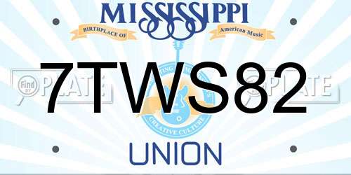 7TWS82 Mississippi License Plate