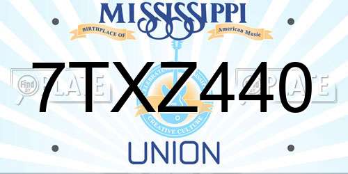 7TXZ440 Mississippi License Plate
