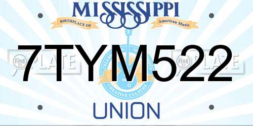 7TYM522 Mississippi License Plate