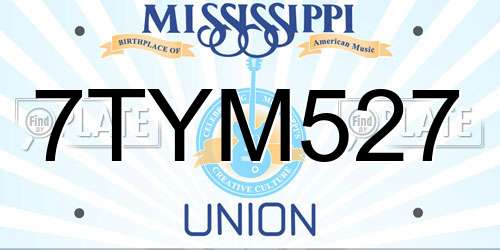 7TYM527 Mississippi License Plate