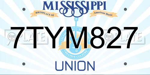 7TYM827 Mississippi License Plate