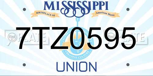 7TZ0595 Mississippi License Plate