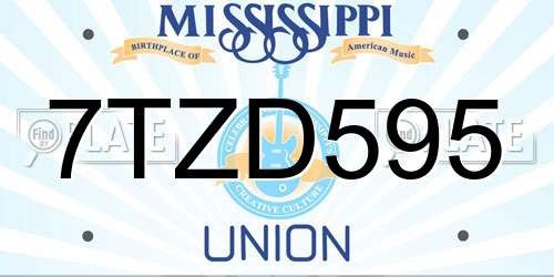 7TZD595 Mississippi License Plate