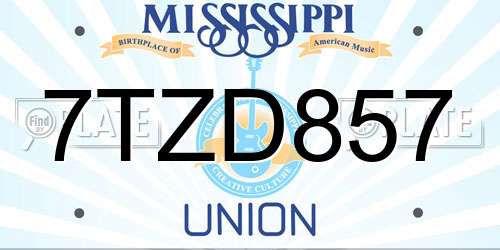 7TZD857 Mississippi License Plate