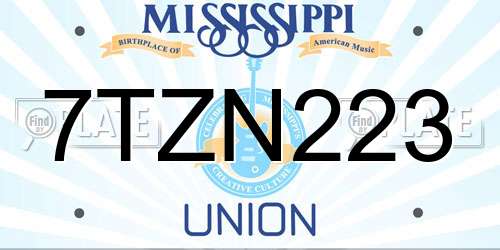 7TZN223 Mississippi License Plate