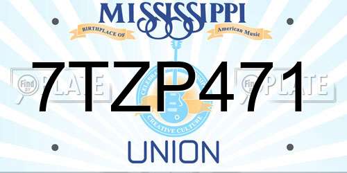 7TZP471 Mississippi License Plate