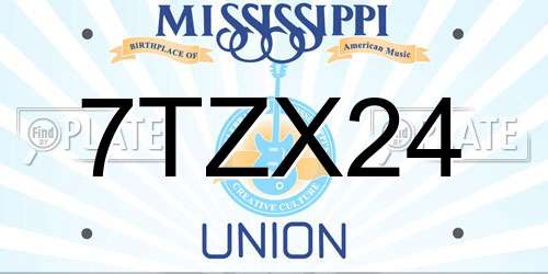 7TZX24 Mississippi License Plate