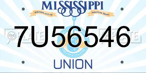7U56546 Mississippi License Plate