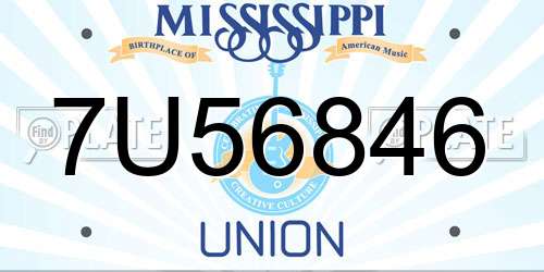 7U56846 Mississippi License Plate