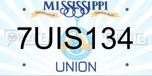 7UIS134 Mississippi License Plate