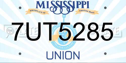 7UT5285 Mississippi License Plate