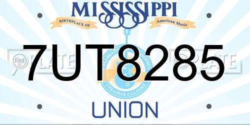 7UT8285 Mississippi License Plate