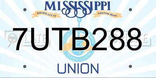 7UTB288 Mississippi License Plate