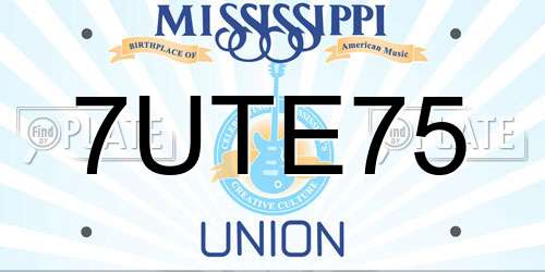 7UTE75 Mississippi License Plate