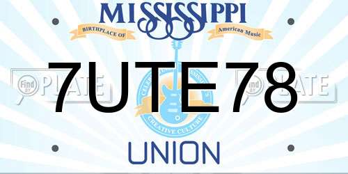 7UTE78 Mississippi License Plate