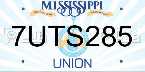7UTS285 Mississippi License Plate