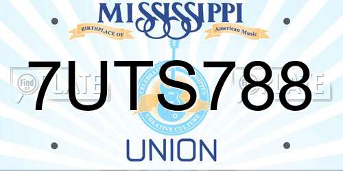 7UTS788 Mississippi License Plate