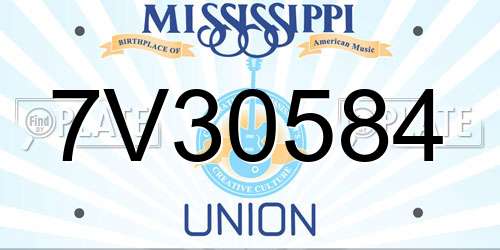 7V30584 Mississippi License Plate