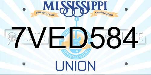 7VED584 Mississippi License Plate