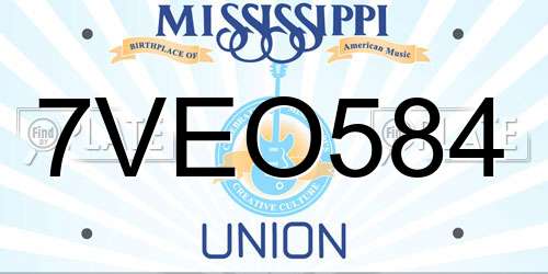 7VEO584 Mississippi License Plate