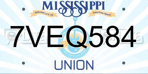7VEQ584 Mississippi License Plate
