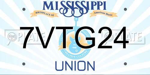 7VTG24 Mississippi License Plate