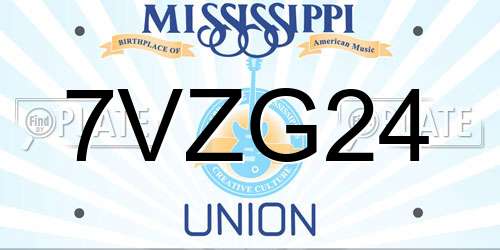 7VZG24 Mississippi License Plate