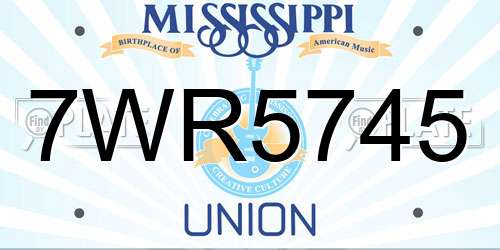 7WR5745 Mississippi License Plate
