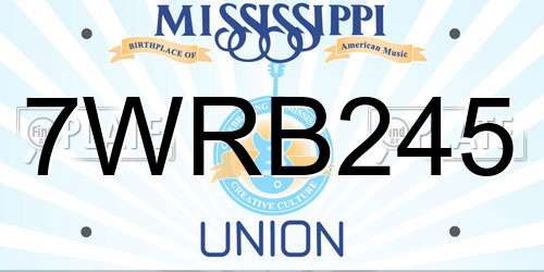 7WRB245 Mississippi License Plate