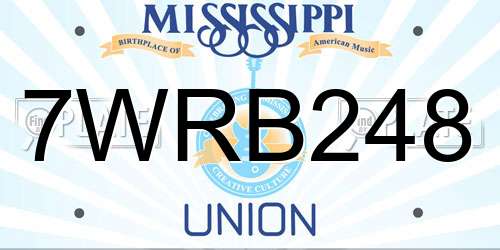 7WRB248 Mississippi License Plate