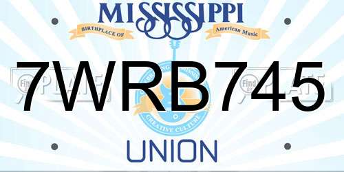 7WRB745 Mississippi License Plate