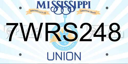 7WRS248 Mississippi License Plate