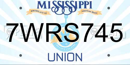 7WRS745 Mississippi License Plate