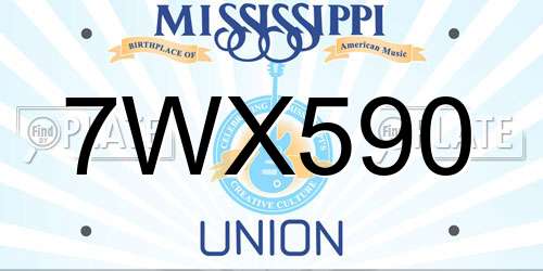 7WX590 Mississippi License Plate