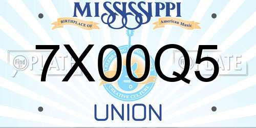 7X00Q5 Mississippi License Plate