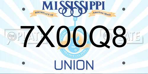 7X00Q8 Mississippi License Plate