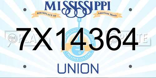7X14364 Mississippi License Plate