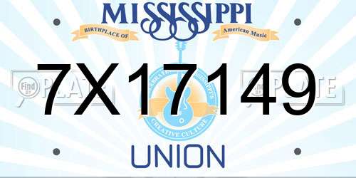 7X17149 Mississippi License Plate
