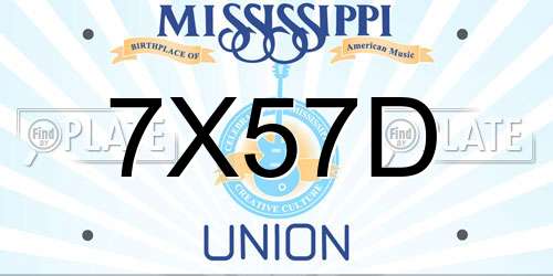 7X57D Mississippi License Plate