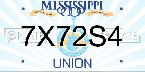 7X72S4 Mississippi License Plate