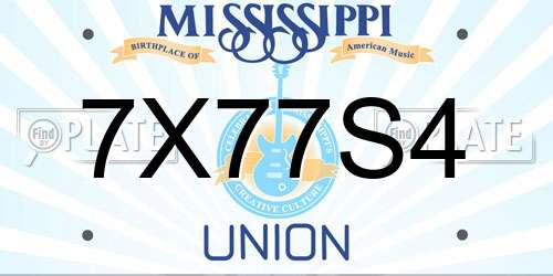 7X77S4 Mississippi License Plate