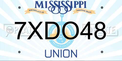 7XDO48 Mississippi License Plate