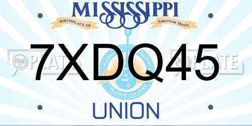 7XDQ45 Mississippi License Plate